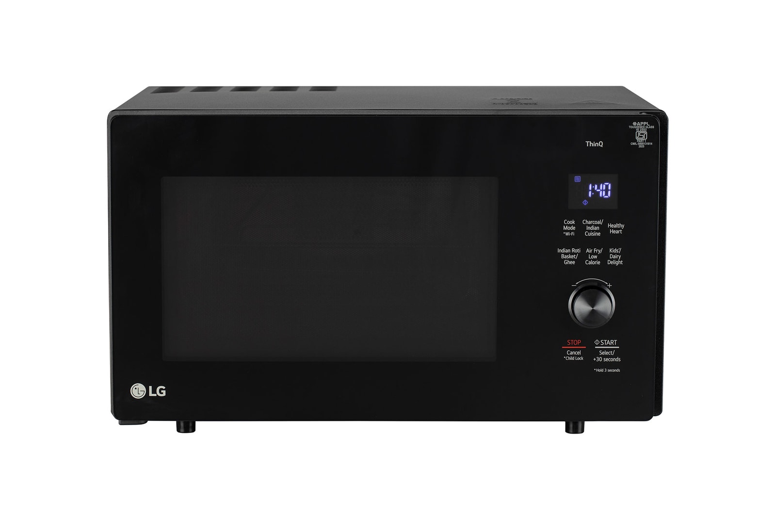LG MJEN286UFW wifi-enabled-charcoal-convection-microwave front view
