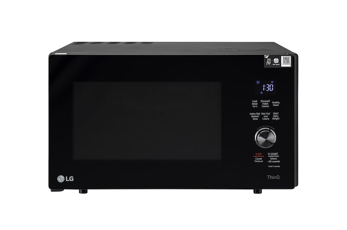 Front view of LG Microwave ovens, Wifi enabled charcoal convection microwave MJEN286UFW