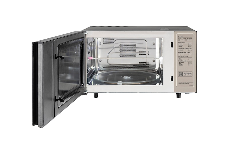 LG 28L Scan-To-Cook Charcoal Convection Microwave Oven, 301 Auto Cook Menu, Diet Fry™, Black, MJEN286VI