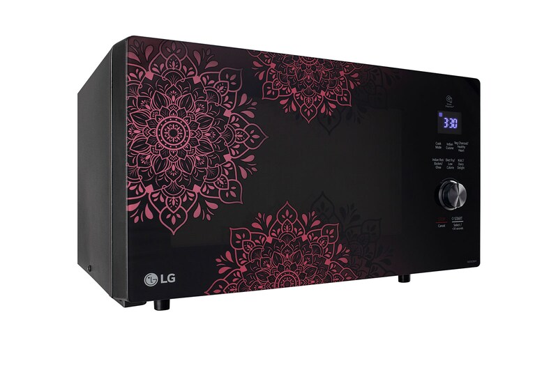 LG 28L Scan-To-Cook Charcoal Convection Microwave Oven, 301 Auto Cook Menu, Diet Fry™, Black, MJEN286VI