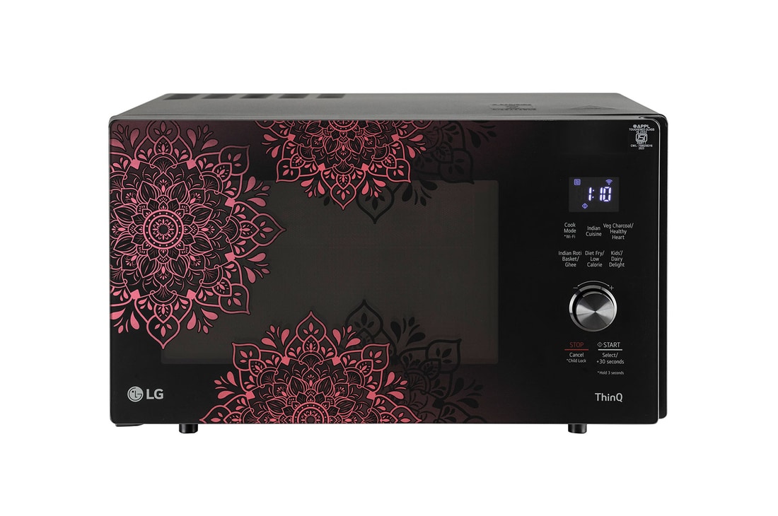 LG 28L WiFi Charcoal Countertop Microwave Oven, Scan to Cook (Black), MJEN286VIW
