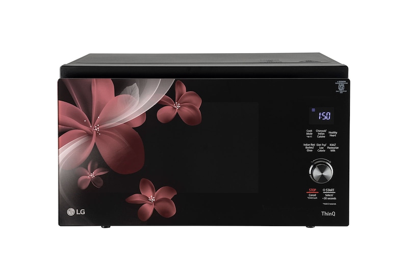 LG MJEN326PKW Scan To Cook Charcoal Convection Microwave front view