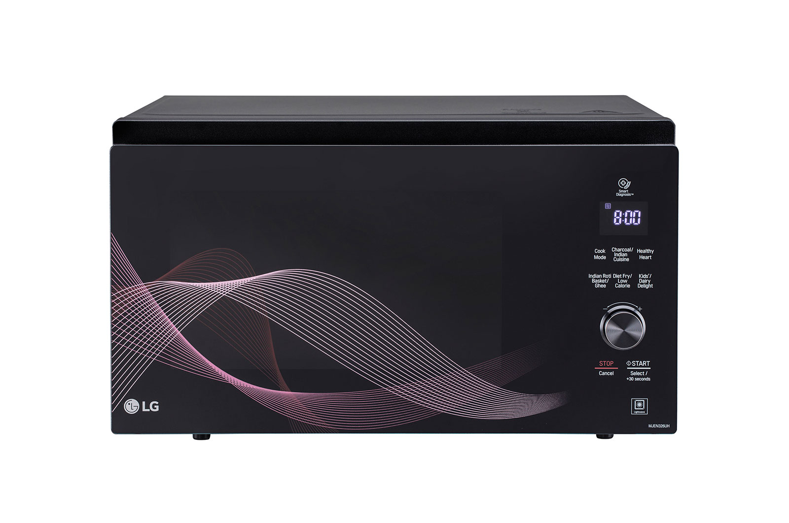 LG MJEN326UH Charcoal Convection Microwave front view