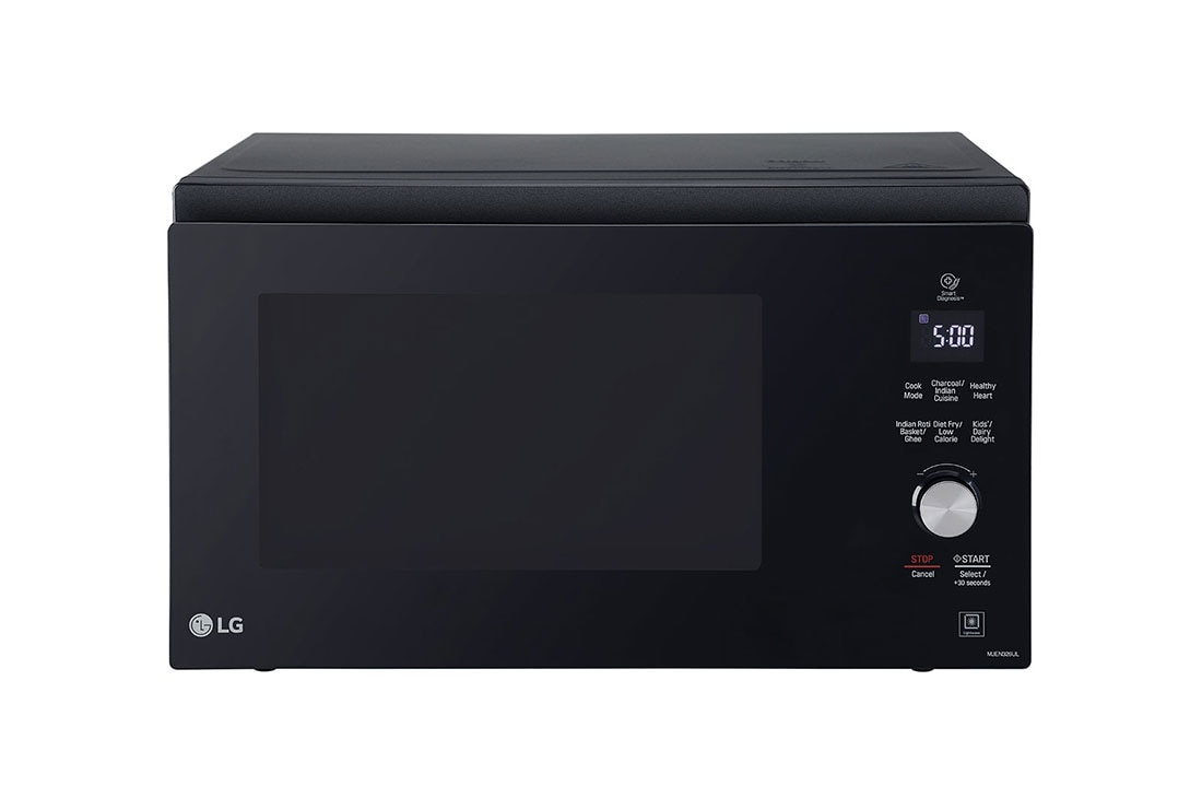 LG MJEN326UL charcoal convection microwave front view