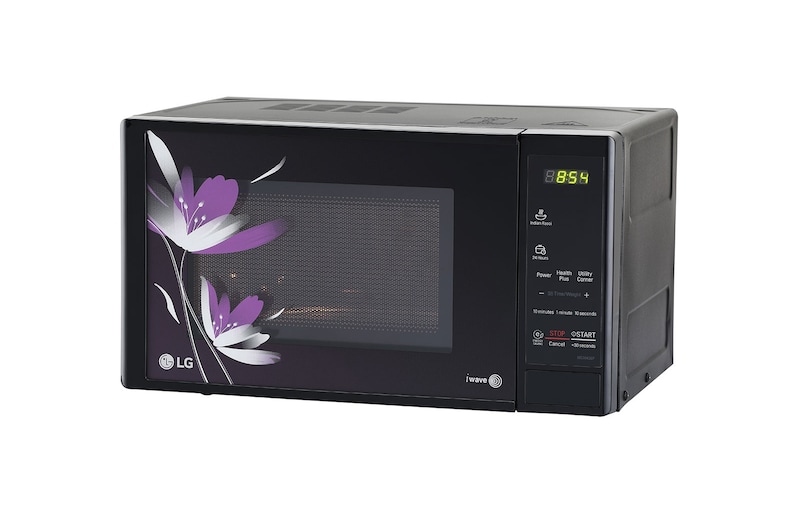 LG 20 L Solo Microwave Oven Grill with Glass Door, i-wave technology, Anti-Bacteria Cavity, Floral Black, MS2043BP