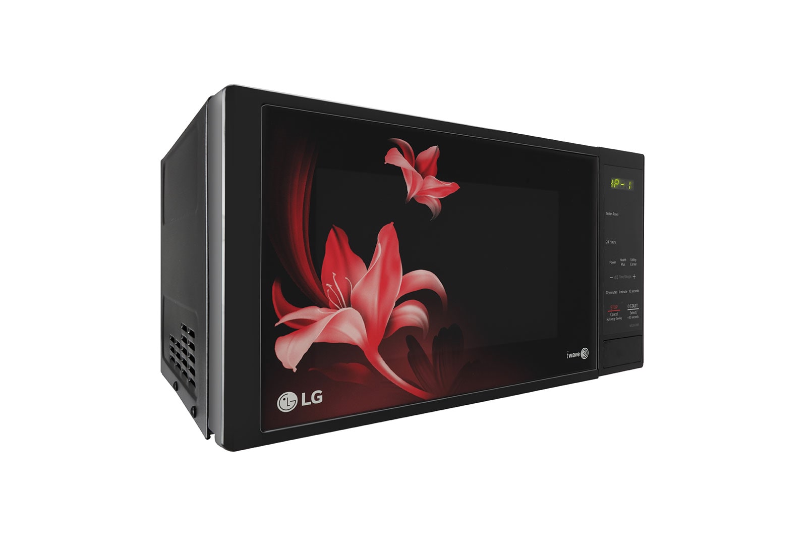 LG 20 L Grill / Solo Microwave Oven with i-wave, Anti Bacteria Cavity, Energy Saving, Floral Black, MS2043BR