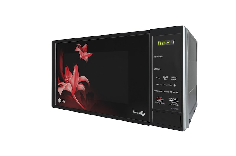 LG 20 L Grill / Solo Microwave Oven with i-wave, Anti Bacteria Cavity, Energy Saving, Floral Black, MS2043BR