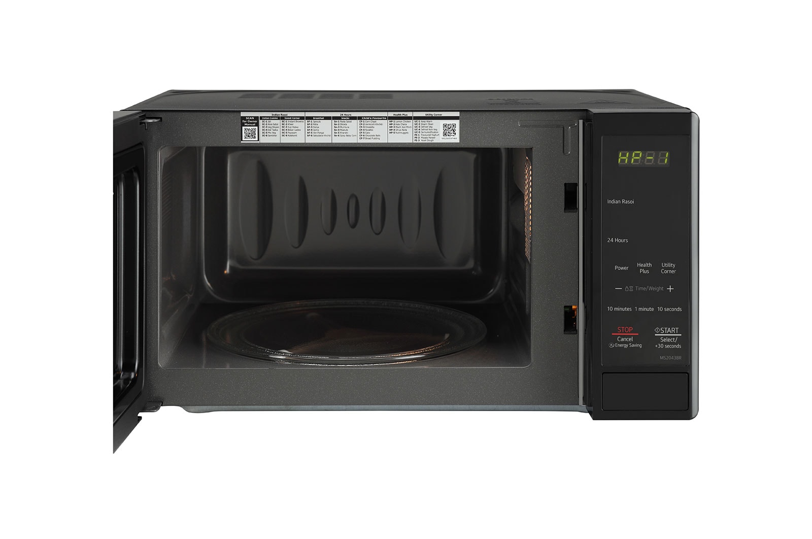 LG 20 L Grill / Solo Microwave Oven with i-wave, Anti Bacteria Cavity, Energy Saving, Floral Black, MS2043BR