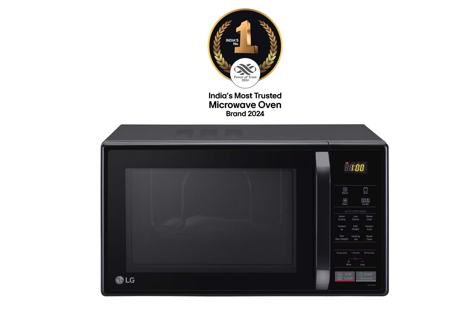 LG MC2146BL convection microwave front view