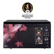 LG MJEN326PK charcoal convection microwave front view