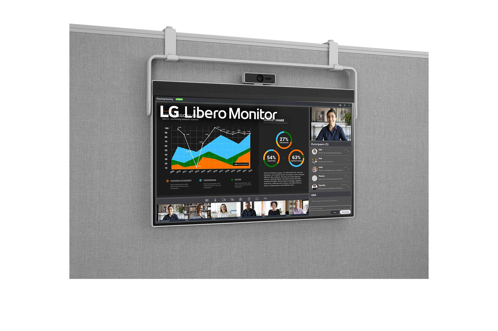 LG 27 (68.58cm)QHD Libero Monitor with Detachable Full HD Webcam, 27BQ70QC-S