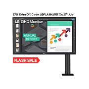 LG 27 (68.58cm) QHD Ergo IPS Monitor with USB Type-C™, 27QN880-B