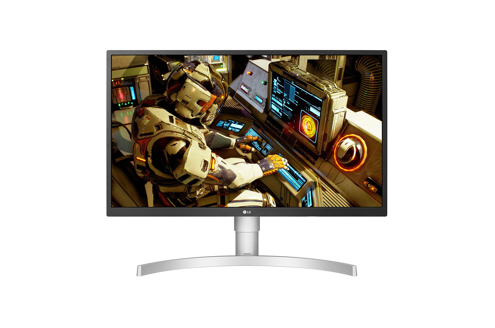 Front view of LG 68.58 cm (27) UHD 4K HDR Monitor, RADEON FreeSync™, Color Calibrated, sRGB 98%, HDR 10, Black Stabilizer 27UL550-W