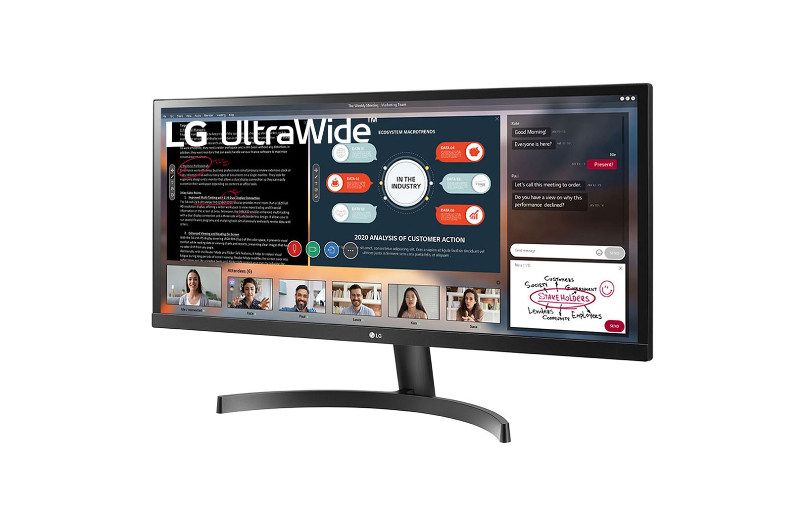 LG 29 (73.66cm) 21:9 UltraWide™ Full HD IPS LED Monitor. Now see wider and do more, seamlessly while you work from home. Expand the way you work with the LG UltraWide Monitor., 29WL50S-B