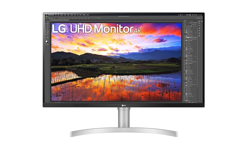Front view of LG 31.5 (80 cm) UHD 4K (3840x2160) HDR IPS Monitor 32UN650-W