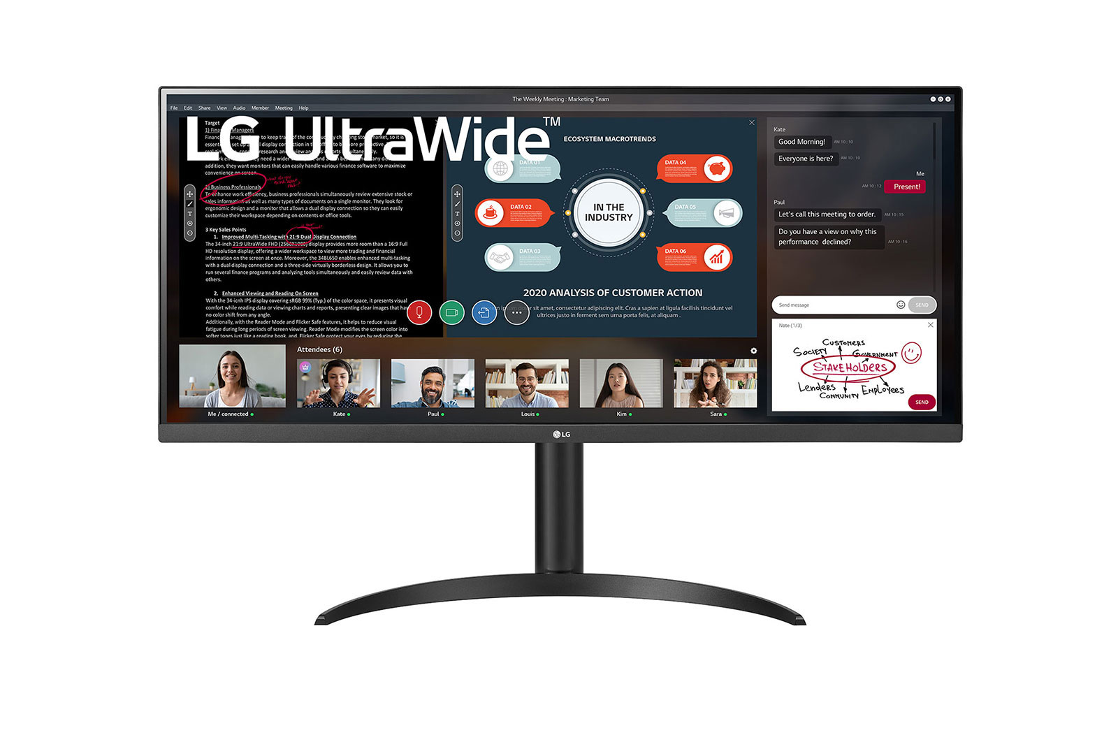 LG 34WP550-B UltraWide front view