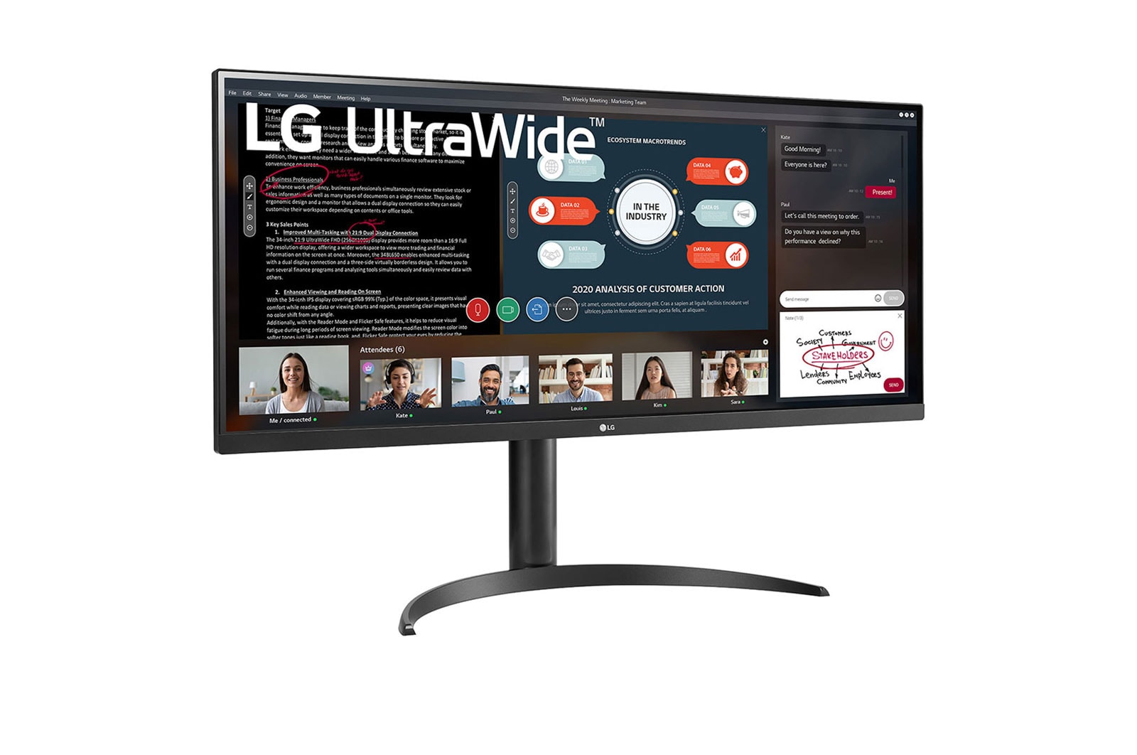 LG 34 (86.36cm) 21:9 UltraWide™ Full HD IPS Monitor with AMD FreeSync™, 34WP550-B