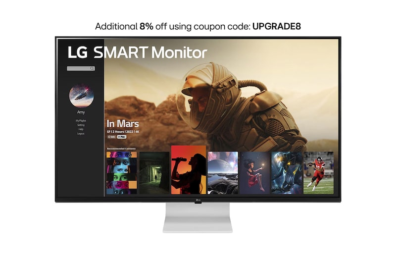 LG 109.22 cm (43) 4K UHD IPS Smart Display with webOS, 43SQ700S-W