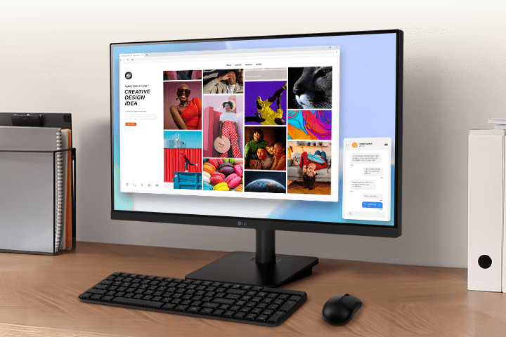 LG Monitor with IPS technology highlights the performance of liquid crystal displays. It can provide clear color reproduction, and help users to view the screen at 178° range of wide angle.	