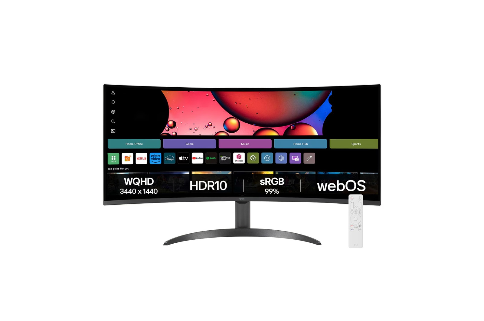LG 34SR60QC-B Smart Monitors front view