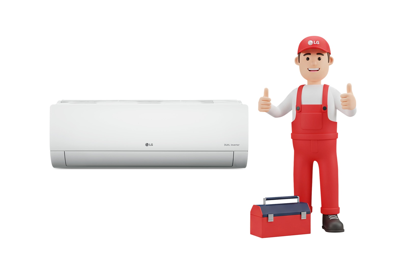 Front view of Split Air Conditioner 1 time cleaning service ILEAC12C260300006