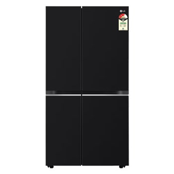 Front view of LG 650L, Side-by-Side Refrigerator,Convertible Western Black, 3 Star GL-B257HWB3