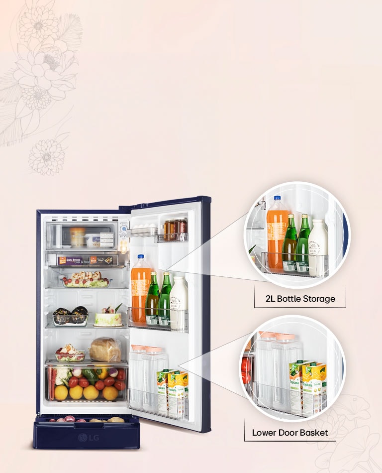 Lower Door Basket and 2L Bottle Storage