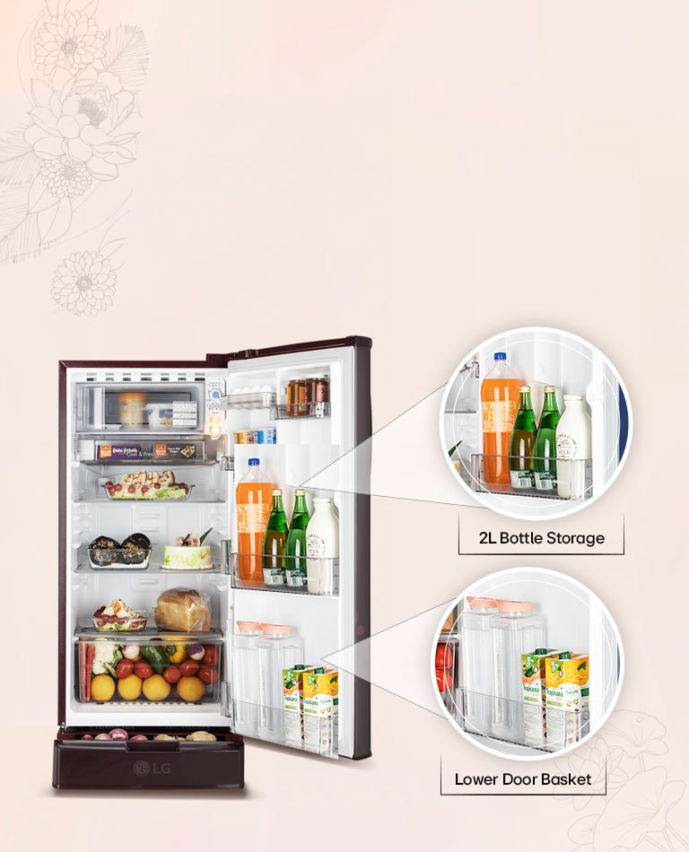 Lower Door Basket and 2L Bottle Storage