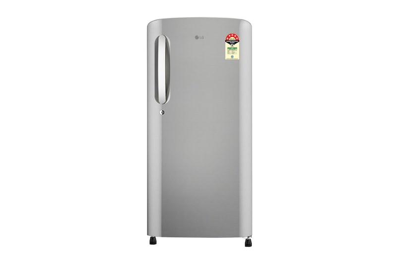 Front view of 185 L Single Door Refrigerator, Smart Inverter Compressor, Smart Connect, Anti Bacterial Gasket, Shiny Steel, 5 Star GLD1956YAPZ