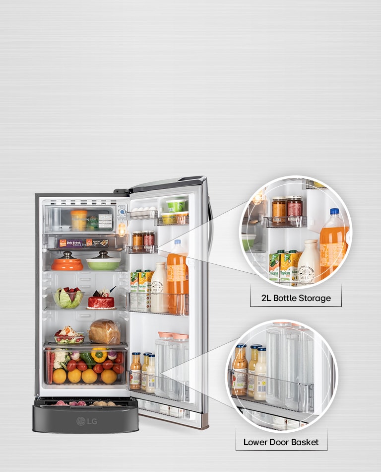 Lower Door Basket and 2L Bottle Storage