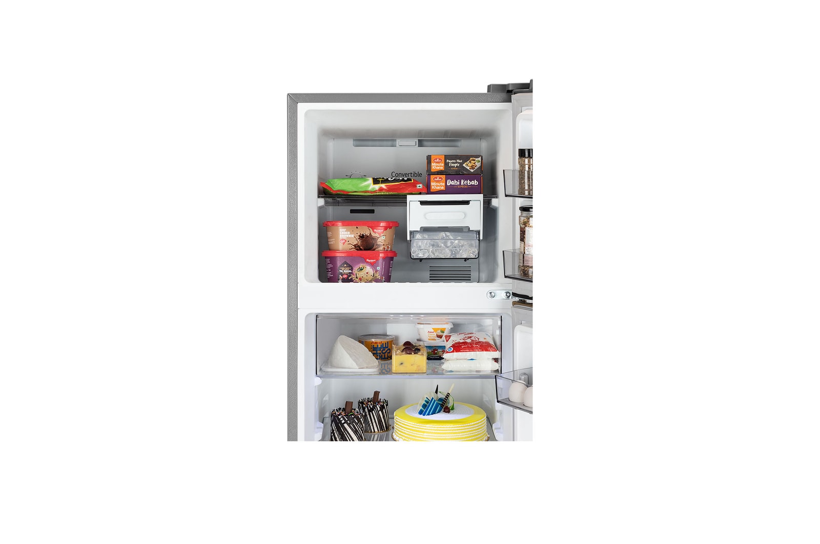 LG 251L Double Door Refrigerator, Convertible, Auto Smart Connect, Smart Inverter Compressor, Multi Air Flow, Radiant Inox, 2 Star, GLT2526XWRI