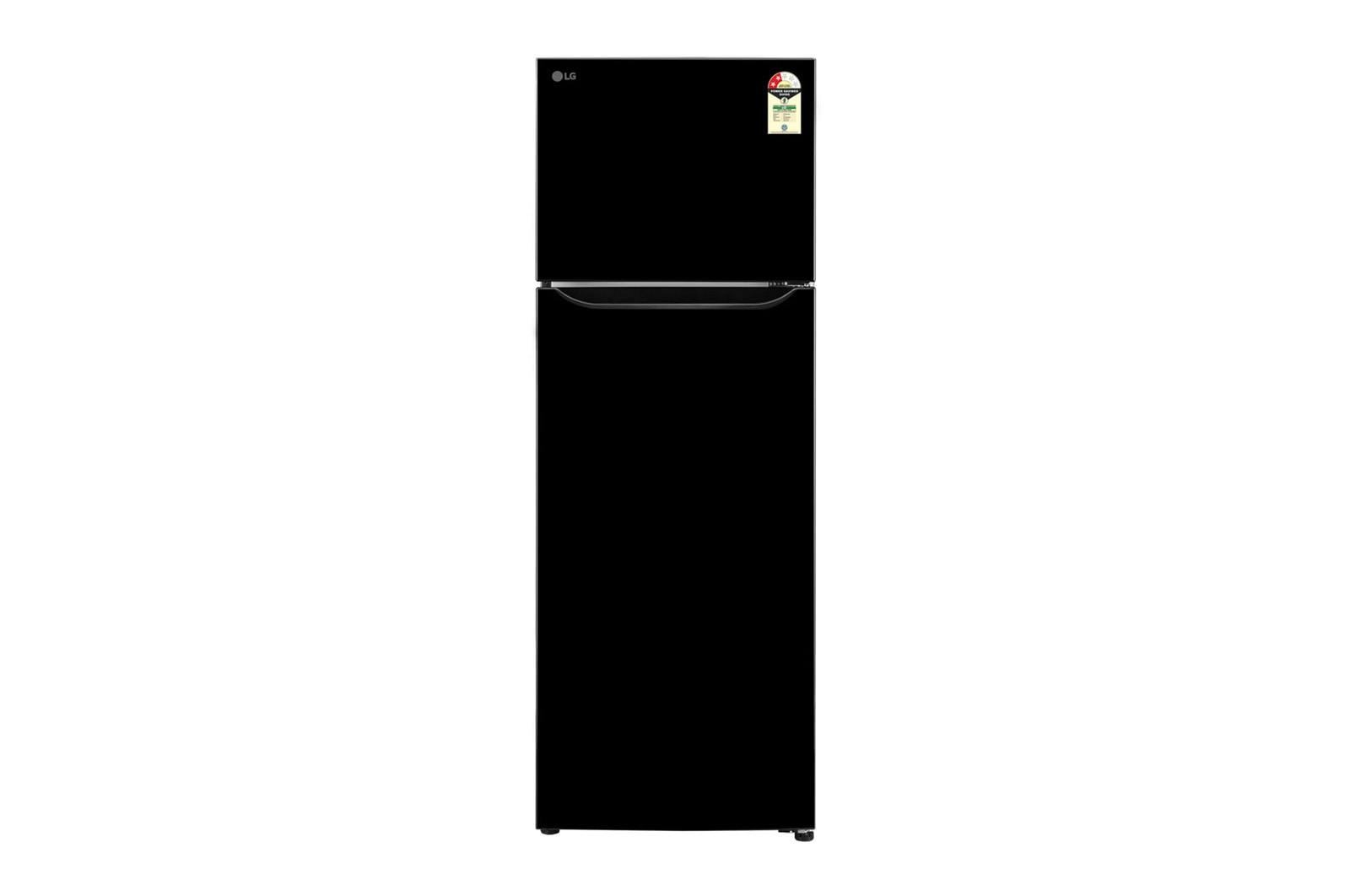 Front view of LG 288 L Double Door Refrigerator, Convertible, Smart Inverter Compressor, Ebony Sheen, 2 Star GLT2926PDES