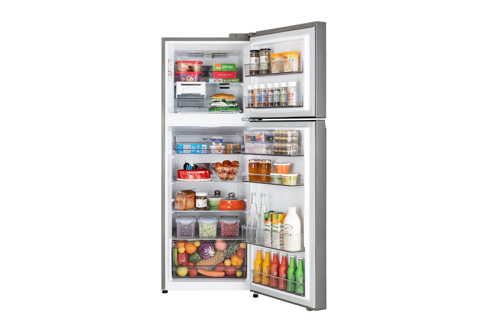 LG 322 L Double Door Refrigerator, Smart Inverter Compressor, Smart Diagnosis, Auto Smart Connect, Dazzle Steel, 2 Star, GLT3226SNDS