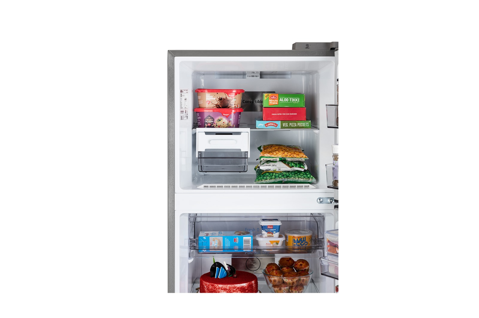 LG 322 L Double Door Refrigerator, Smart Inverter Compressor, Smart Diagnosis, Auto Smart Connect, Dazzle Steel, 2 Star, GLT3226SNDS