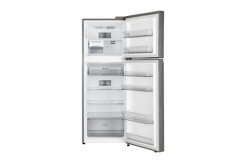 LG 322 L Double Door Refrigerator, Smart Inverter Compressor, Smart Diagnosis, Auto Smart Connect, Dazzle Steel, 2 Star, GLT3226SNDS