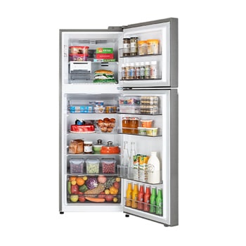 LG 322 L Double Door Refrigerator, Smart Inverter Compressor, Smart Diagnosis, Auto Smart Connect, Dazzle Steel, 2 Star, GLT3226SNDS