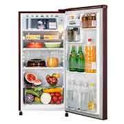 LG 180 L, 1 Star, Scarlet Jasmine Finish, Direct Cool Single Door Refrigerator, GL-B181OSJB, Door Open