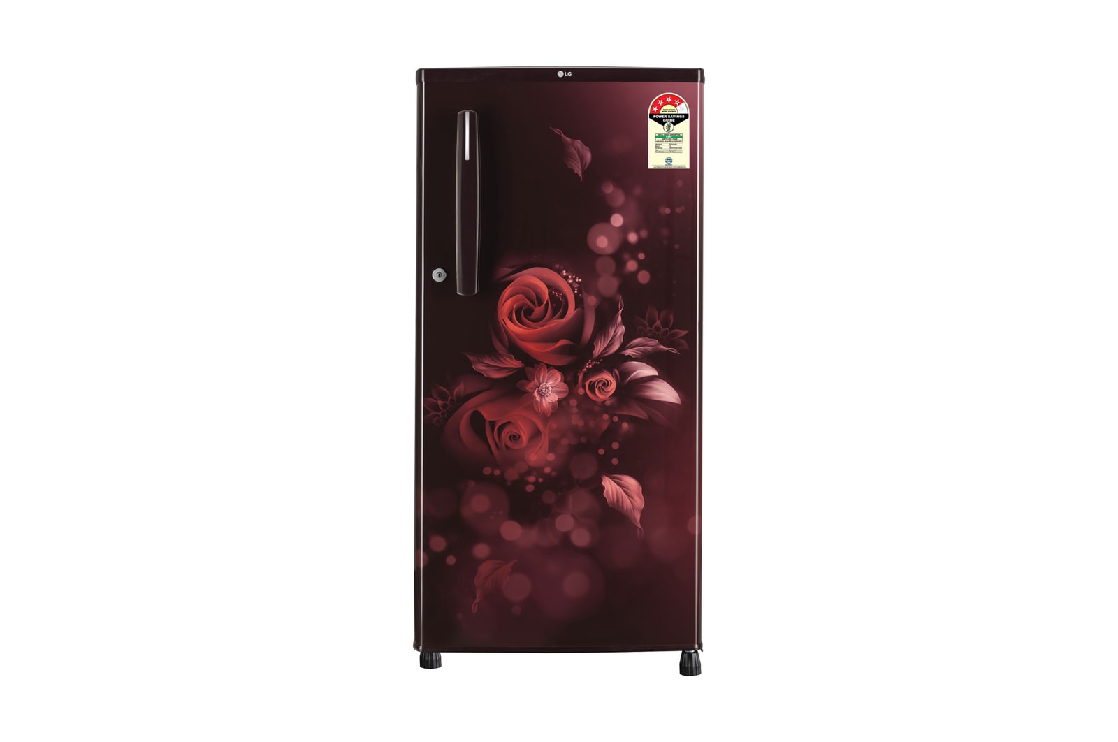 Front view of LG 185L 4Star Single Door Refrigerator with Smart Inverter Compressor in Scarlet Euphoria Finish GL-B199OSEY
