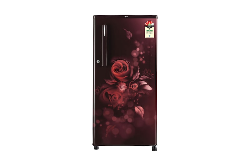 Front view of LG 185L 4Star Single Door Refrigerator with Smart Inverter Compressor in Scarlet Euphoria Finish GL-B199OSEY