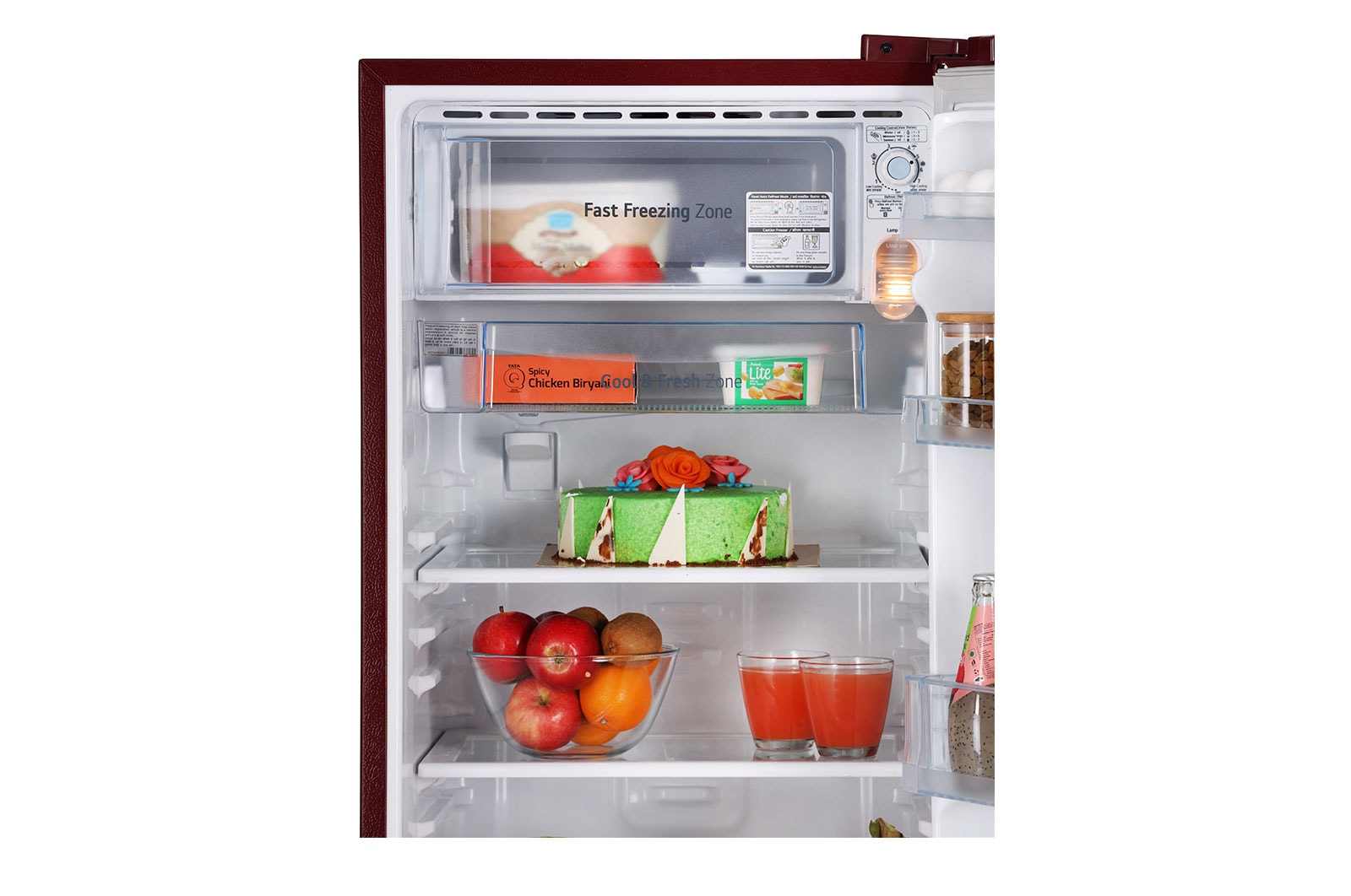 LG 185L, 1 Star, Scarlet Jasmine Finish, Direct Cool Single Door Refrigerator, GL-B199OSJB