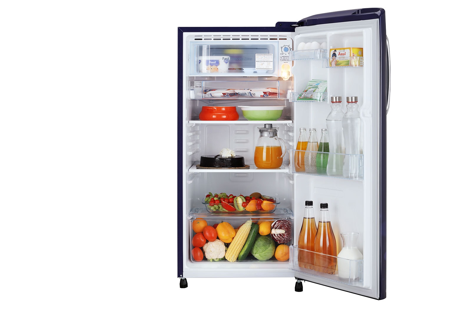 LG 185L, 3 Star, Blue Euphoria Finish, Direct Cool Single Door Refrigerator, GL-B201ABED