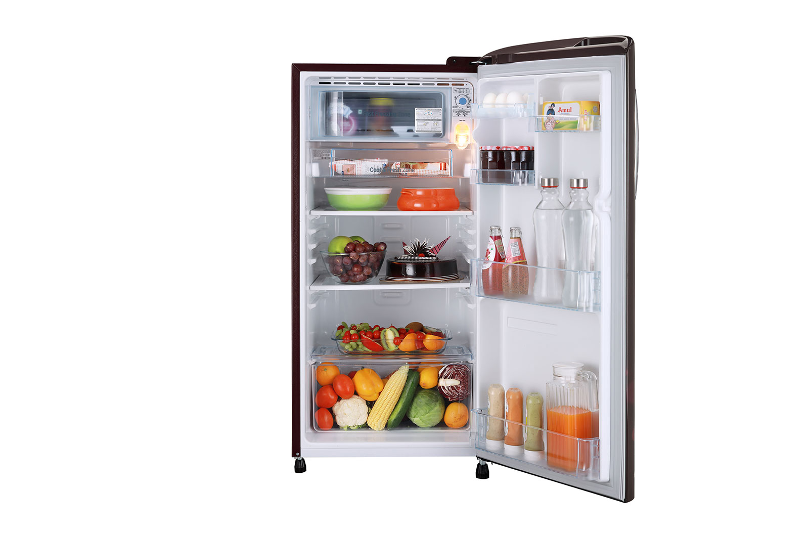 LG 185L, 3 Star, Scarlet Euphoria Finish, Direct Cool Single Door Refrigerator , GL-B201ASED