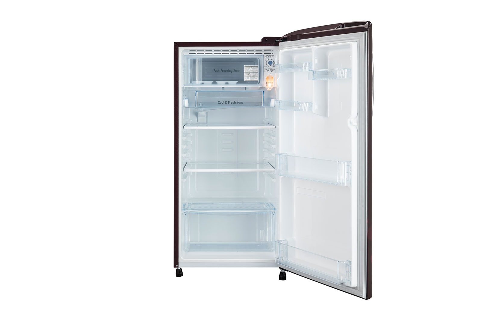 LG 185L, 3 Star, Scarlet Euphoria Finish, Direct Cool Single Door Refrigerator , GL-B201ASED