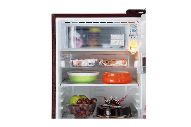 LG 185L, 3 Star, Scarlet Euphoria Finish, Direct Cool Single Door Refrigerator , GL-B201ASED