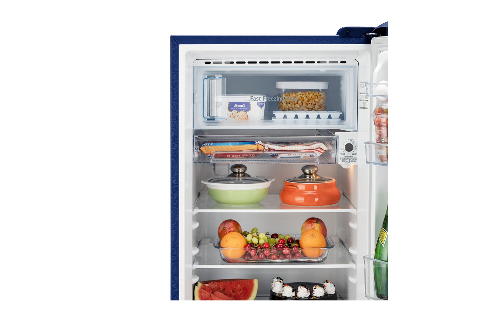 LG 201L, 3 Star, Blue Euphoria Finish, Direct Cool Single Door Refrigerator, GL-B211HBED