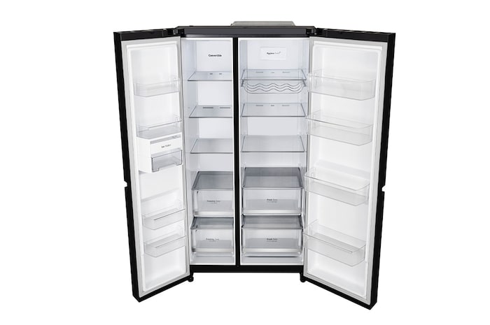 LG 650L Side by Side Refrigerator, Wi-Fi Convertible, DoorCooling+™, Black Mirror Finish, 3 Star, GL-B257DBM3