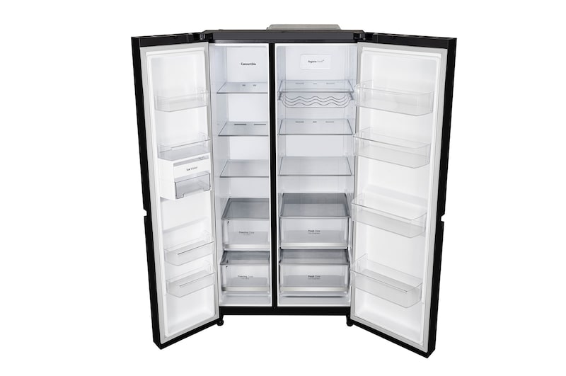 LG 650L Side by Side Refrigerator, Wi-Fi Convertible, DoorCooling+™, Black Mirror Finish, 3 Star, GL-B257DBM3