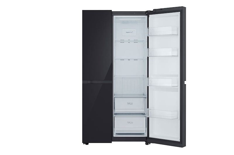 LG 650L Side by Side Refrigerator, Wi-Fi Convertible, DoorCooling+™, Black Mirror Finish, 3 Star, GL-B257DBM3