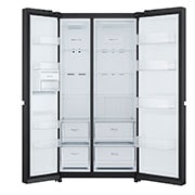 LG 655L, Side by Side Refrigerator with Premium Glass Door, Smart Inverter Compressor, Hygiene Fresh+™, DoorCooling+™, Smart Diagnosis™, Black Mirror Finish, GL-B257DBMX