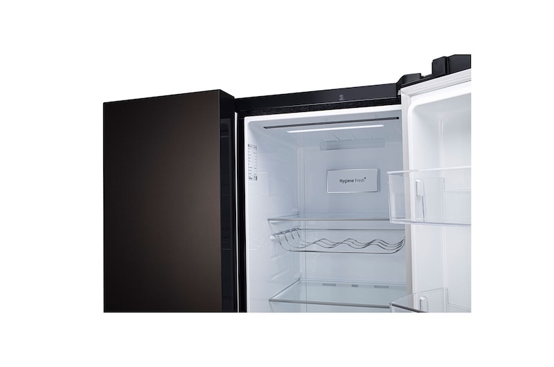 LG 650L Side by Side Refrigerator, Wi-Fi Convertible, DoorCooling+™, Premium Glass Door, Linen Brown Finish, 3 Star, GL-B257DLN3